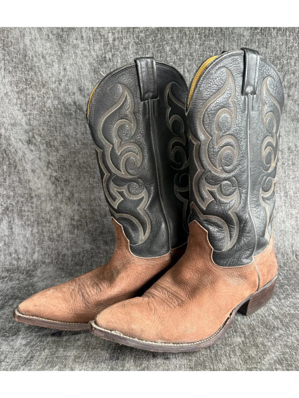 Nocona Mens Vintage Western Cowboy Boots Size 10 D Brown Leather USA 4057